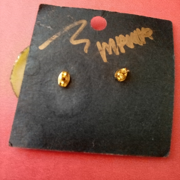 Artist signed 80s colorful abstract splash- circle pierced earrings - Picture 2 of 2